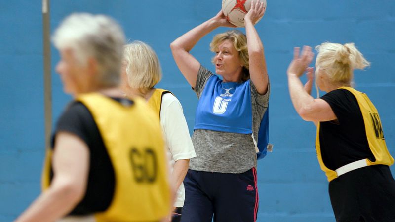 Women playing walking netball