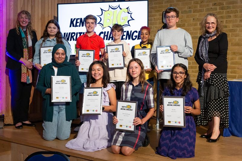 Winners of the young storytellers holding their certificates
