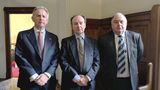 John Keefe from Eurotunnel, KCC Leader Roger Gough, and Leader of Dover District Council Kevin Mills at the House of Lords