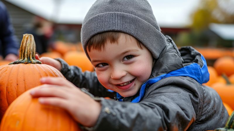 Boy with a pumpkin