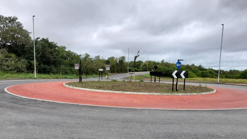 A general view of one of the completed roundabouts