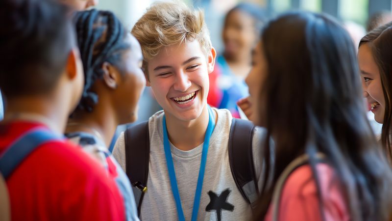 Group of young people talking 