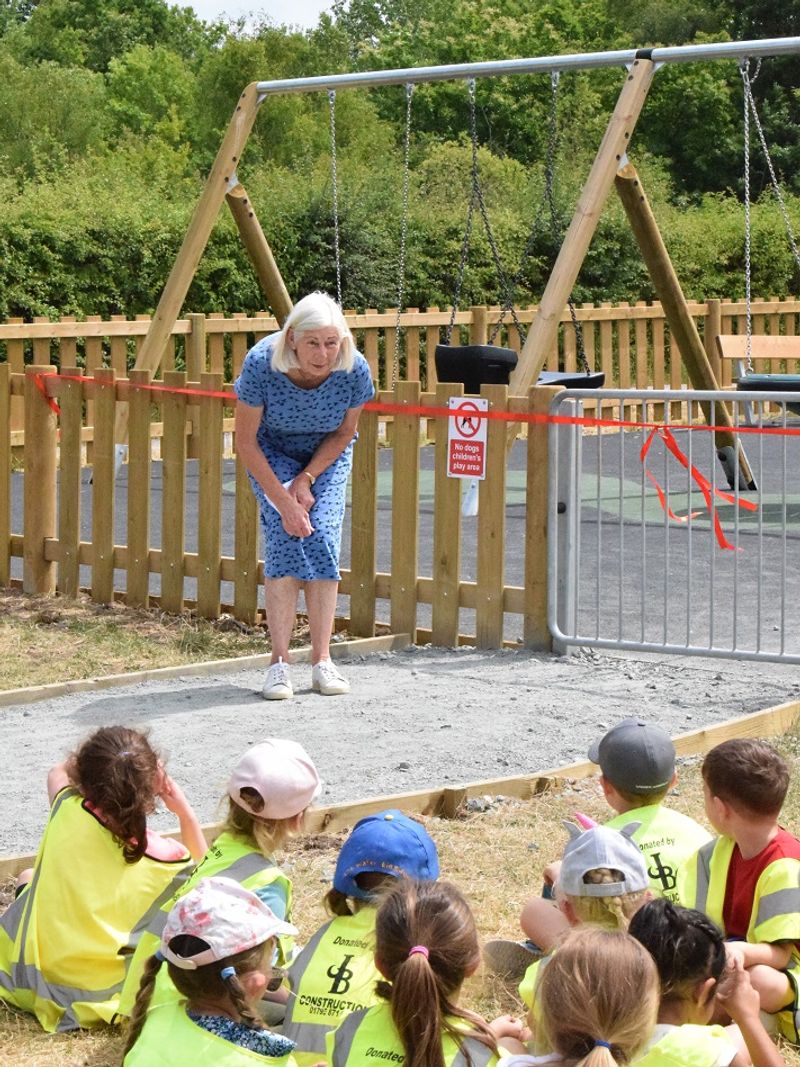 Country Parks staff talking to children