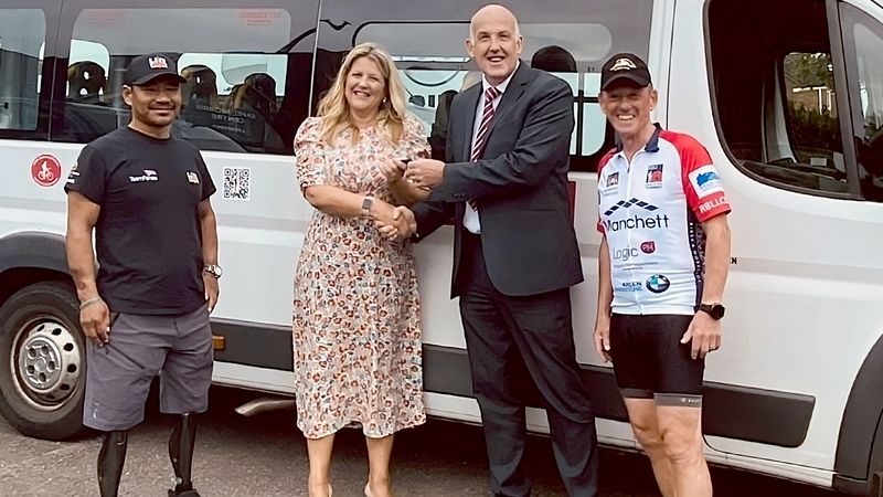 Left to right: Hari Budha Magar; RBLI’s Chief Executive Lisa Farner; Simon Jones, KCC’s Chief Executive Growth, Environment & Transport and Brendan Touhey MBE from RBLI