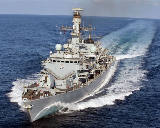 HMS Kent on manoeuvres