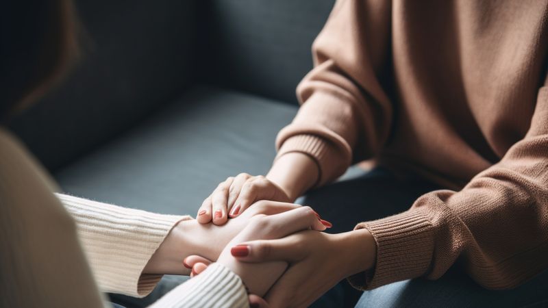 A person receives support from a mental health professional