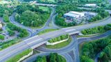 An aerial picture of the Running Horse Roundabout