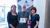 KCC's Safer Road Users Team Leader, Lorna Smith; HRH Prince Michael and Technical Suppport, Deborah Smith