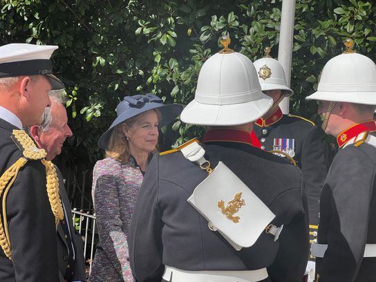 The Lord-Lieutenant of Kent greets HM Royal Marines