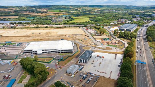 Aerial shot of Panattoni Park Aylesford under developement