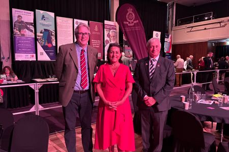 Left to right is Chairman of KCC, Jeremy Eustace; Cabinet Member for Communities and Regulatory Services, Richard Palmer Leader of KCC, Linden Kemkaran and 