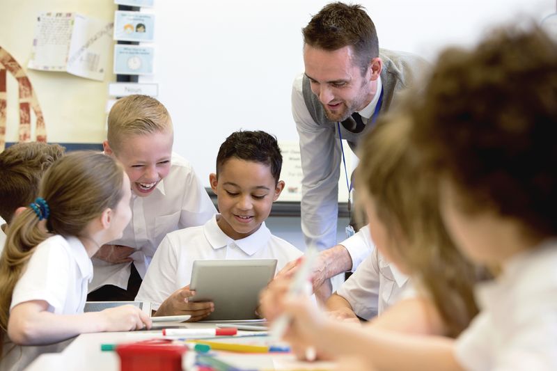 Teacher with pupils
