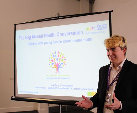 Young person presenting at the Big Conversation