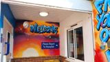 The entrance of the New Beginnings Adult Education Centre in Gravesend is covered in colourful graffiti style artwork 