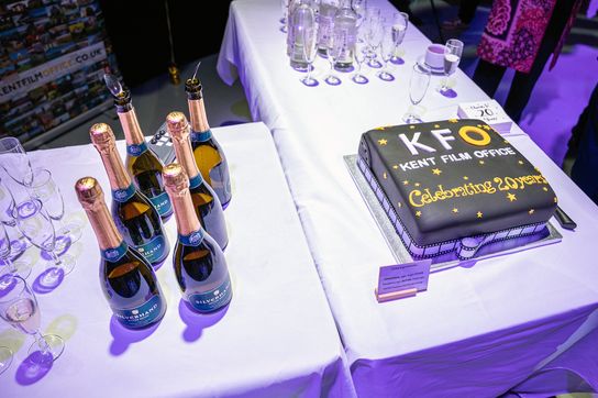Cake celebrating 20 years of the Kent Film Office 