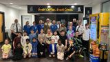 A group picture of young people, community wardens and experts at Gravesham Lifesaving Club at Fairfield Leisure Centre in Dartford  